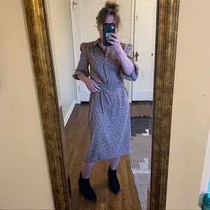Vintage 80s/90s patterned dress + shoulder pads!